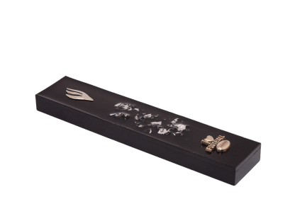 Sports Fun Modern Mezuzah Case. Love Football and Shin Letter